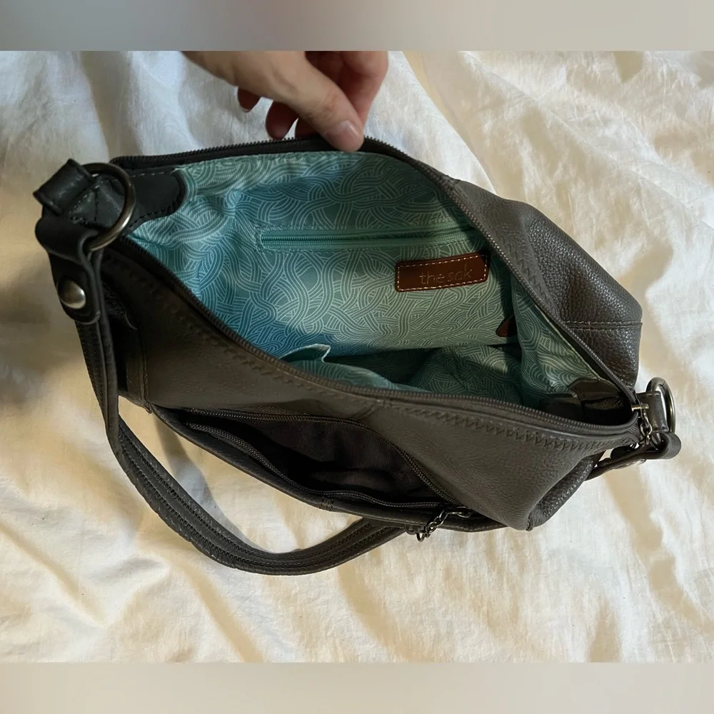 The‎ Sak Iris hobo shoulder bag gray pebble leather purse boho y2k 2010s vtg
